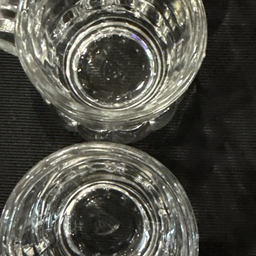 VTG Lot of 6 Federal Glass Mini Clear Beer Shot Glasses Mugs Toothpick Holders